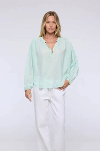 Charlie Joe Adua Aqua Embroidered Blouse - The Mercantile London
