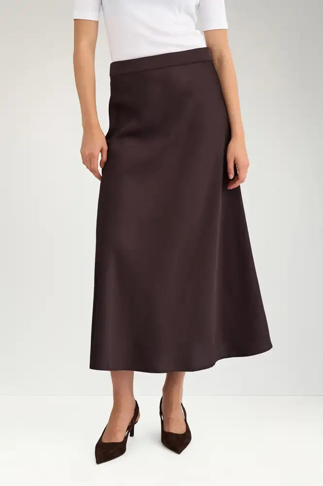 Numph Amelia Chocolate Plum Midi Skirt