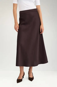 Numph Amelia Chocolate Plum Midi Skirt