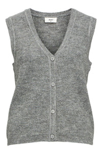 Object Diana Grey Melange V-Neck Knitted Vest - The Mercantile London