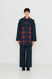 The Tiny Big Sister Check Hood Trench Coat