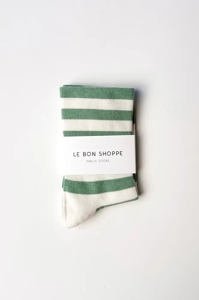 Le Bon Shoppe Wally Matcha Wide Stripe Socks