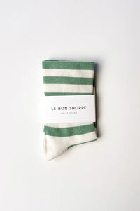Le Bon Shoppe Wally Matcha Wide Stripe Socks