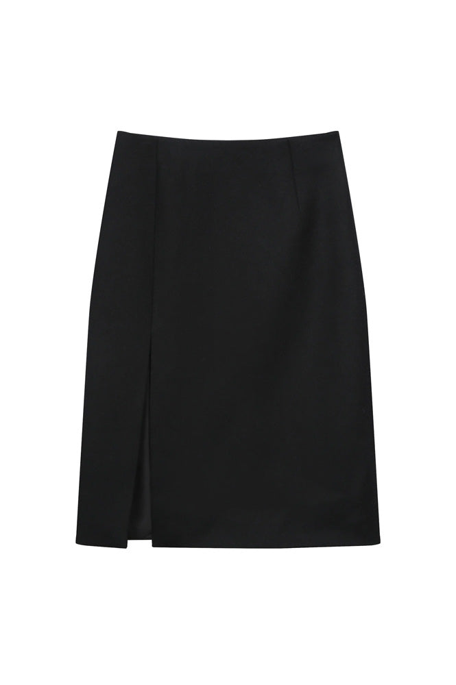 Grace & Mila Tonya Black Wool Pencil Skirt - The Mercantile London