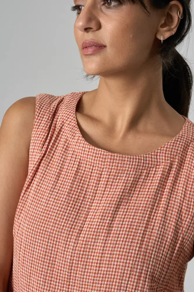 Bibico Pippa Rust Check Top - The Mercantile London