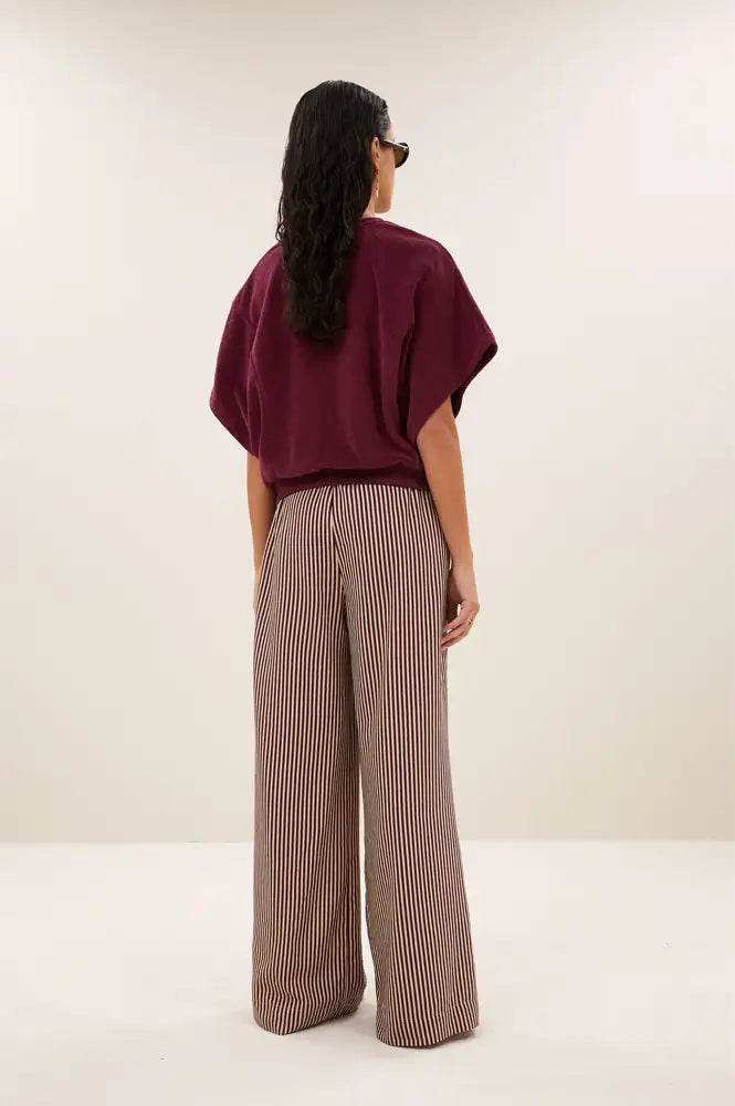 By-Bar Nuki Burgundy Slub Top