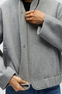 Object Pisa Grey Wool Blend Bomber Jacket