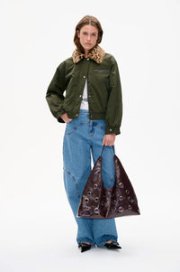 Baum Und Pferdgarten Bronte Green Leopard Bomber Jacket - The Mercantile London