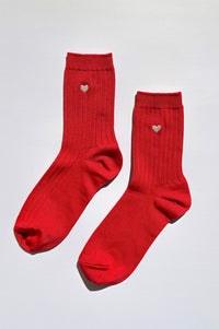 Le Bon Shoppe Embroidered Classic Red Her Socks