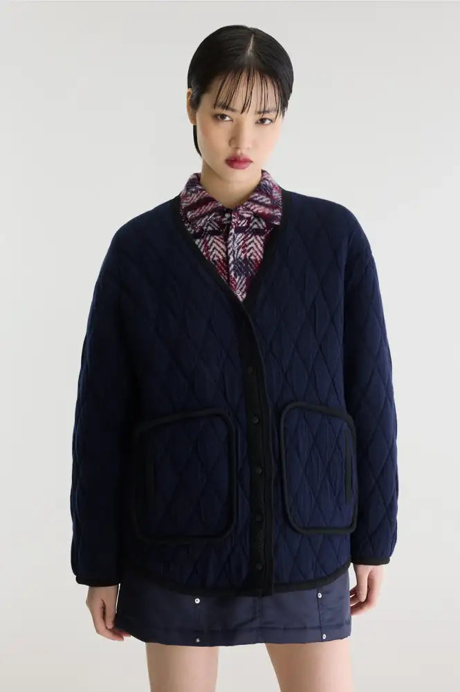 Bellerose Aiga Navy Quilted Cardigan