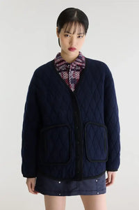 Bellerose Aiga Navy Quilted Cardigan