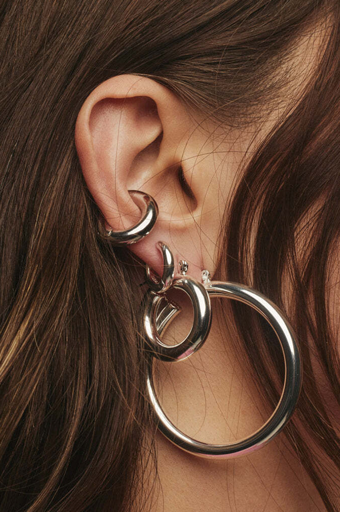 Luv AJ Baby Amalfi Silver Tube Hoops - The Mercantile London