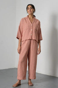 Bibico Clara Rust Check Trousers - The Mercantile London