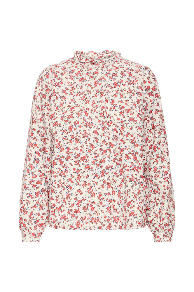 ICHI Qwina Teaberry Floral Blouse
