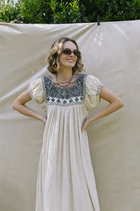 Arifah Studio Chiapas Black Embroidered Dress