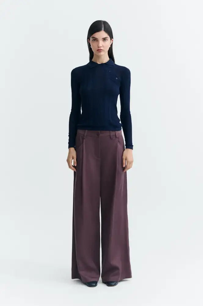 Thinking Mu Dante Navy Knitted Jumper - The Mercantile London
