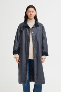 ICHI Kilavi Navy Trench Coat - The Mercantile London
