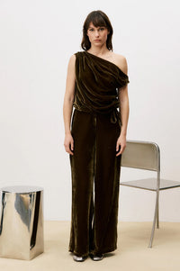 FRNCH Anita Ice Brown Asymmetric Top - The Mercantile London