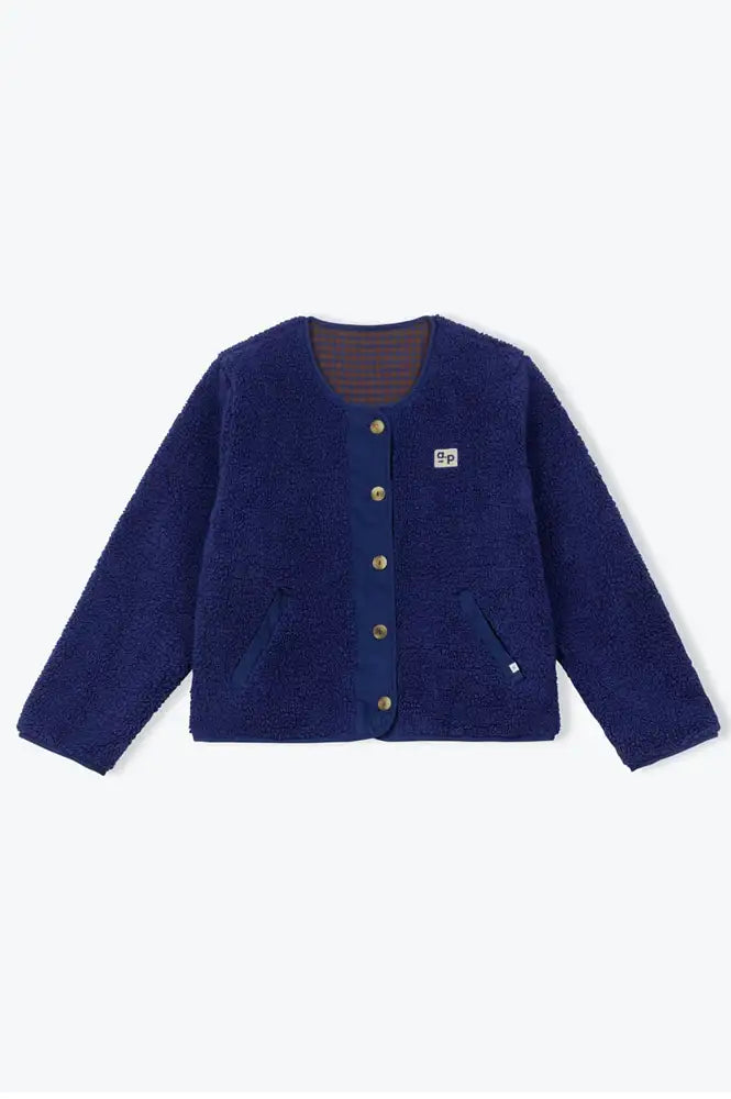 A.P Marine Blue & Gingham Reversible Jacket