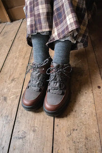 Naguisa Abra Black & Brown Check Low Boots