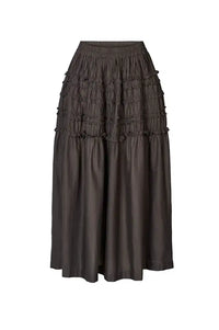 Rabens Saloner Aemla Liqourice Voile Frilled Skirt - The Mercantile London