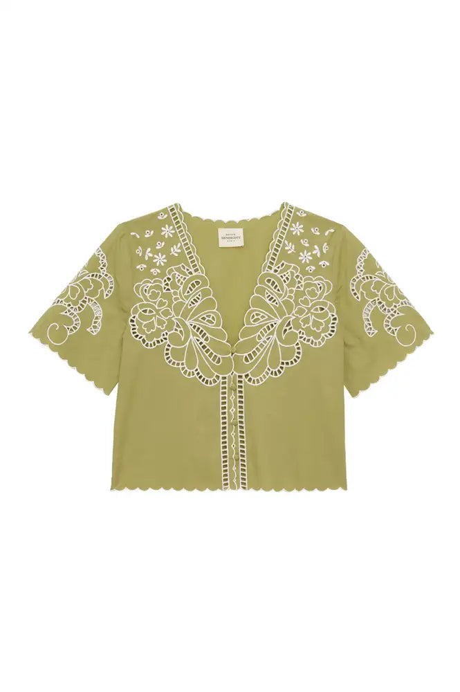 Petite Mendigote Theo Matcha Openwork Top - The Mercantile London