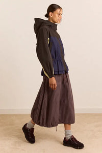 Damson Madder Lainey Merlot Stripe Midi Skirt