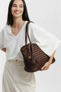 Biba Perkins Dark Brown Braided Bag