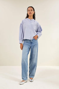 By-Bar Ella Chambray Check Blouse