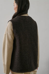 Soeur Chicago Mottle Brown Sleeveless Jacket - The Mercantile London