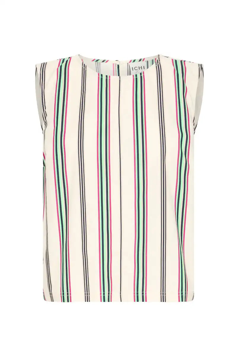 ICHI Leanna Multi Stripe Top - The Mercantile London