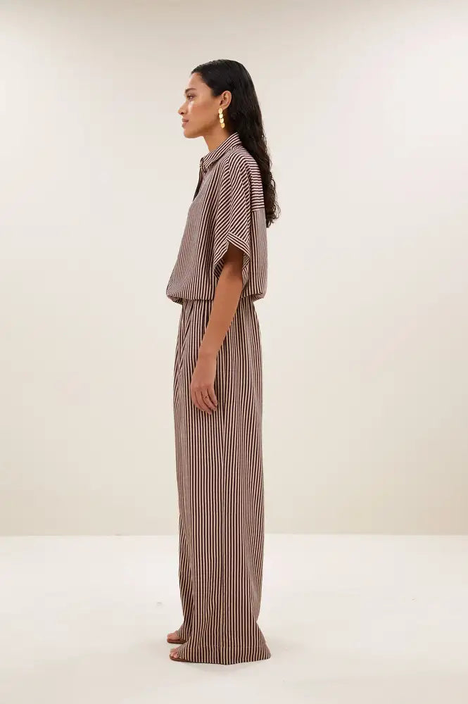By-Bar Sunny Burgundy Stripe Blouse