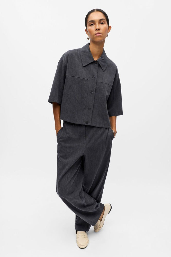 Object Ivalo Grey Wide Barrel Leg Trousers - The Mercantile London