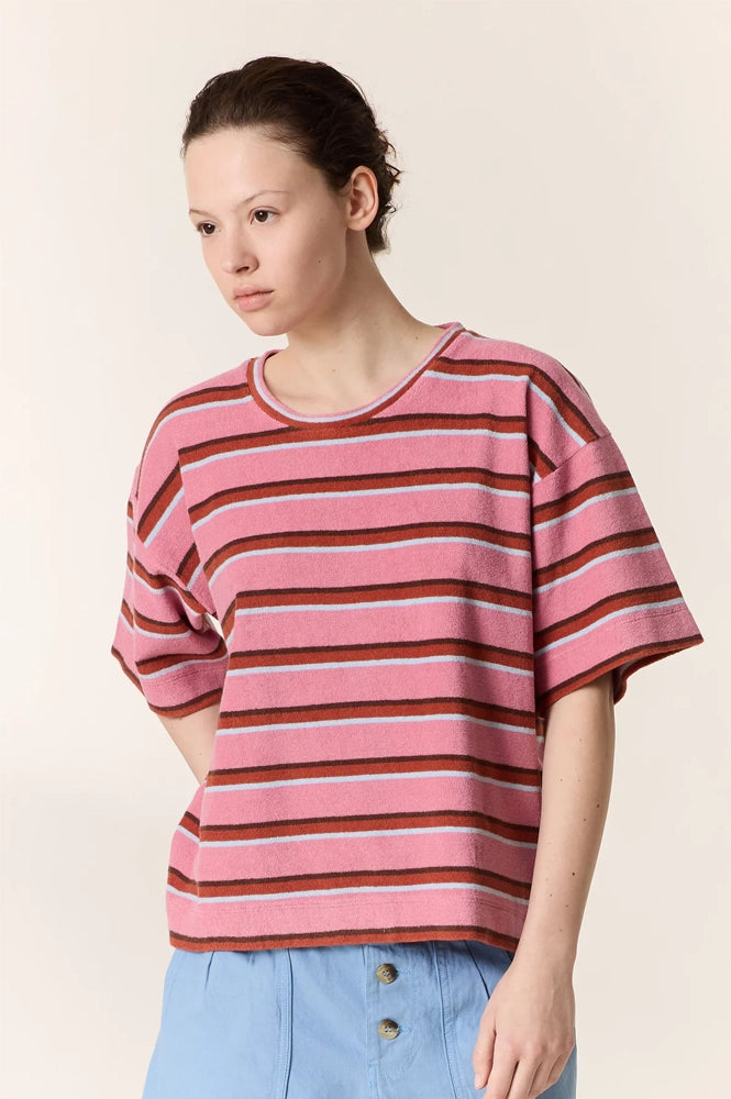 Leon & Harper Titan Pink Stripe T-Shirt - The Mercantile London