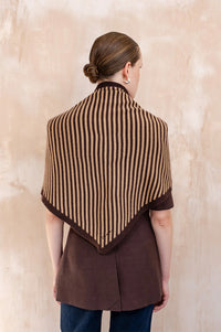 TBCo Camel & Brown Stripe Large Triangle Scarf