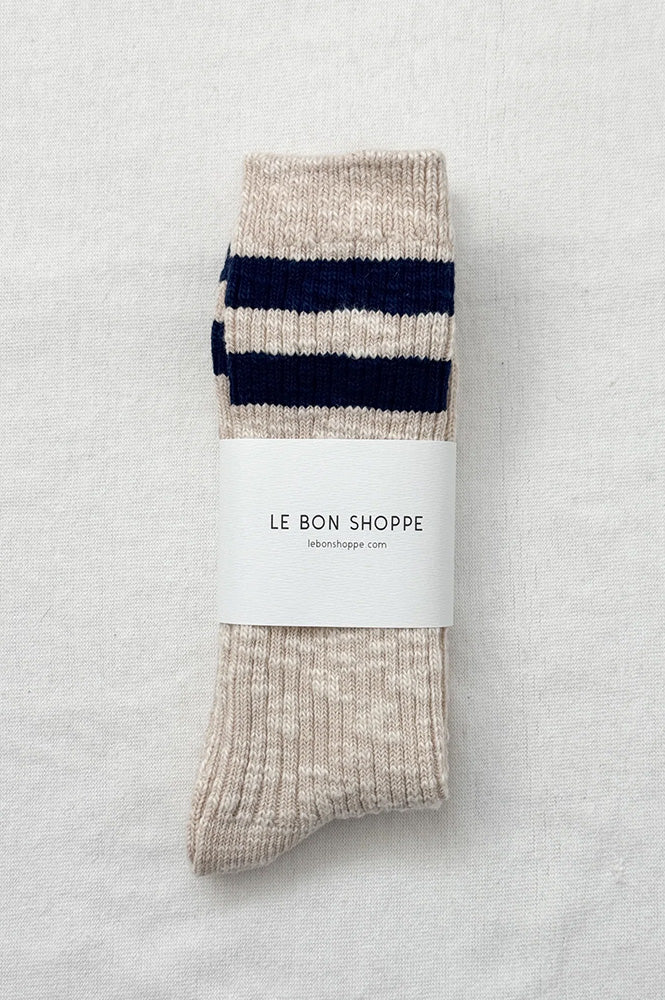 Le Bon Shoppe Varsity Oatmeal Cottage Socks - The Mercantile London