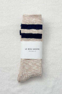Le Bon Shoppe Varsity Oatmeal Cottage Socks - The Mercantile London