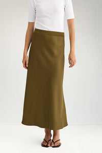 Numph Amelia Fir Green Midi Skirt