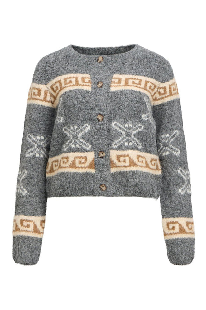 Object Galia Intarsia Knit Cardigan - The Mercantile London