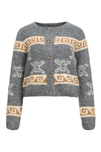 Object Galia Intarsia Knit Cardigan - The Mercantile London
