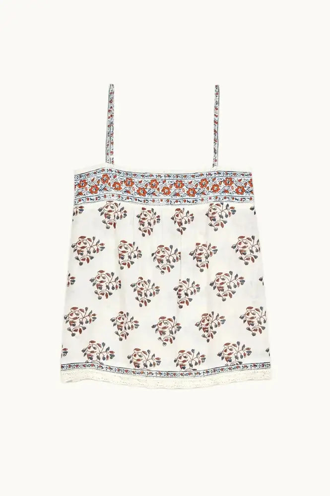 M.A.B.E Stella Ecru And Rust Print Camisole