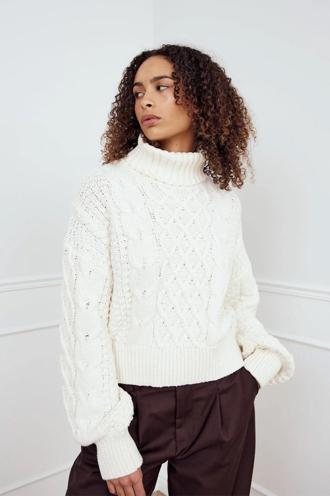 Noella Lael Ivory Turtle Neck Jumper - The Mercantile London