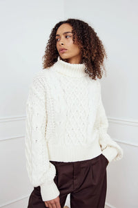 Noella Lael Ivory Turtle Neck Jumper - The Mercantile London