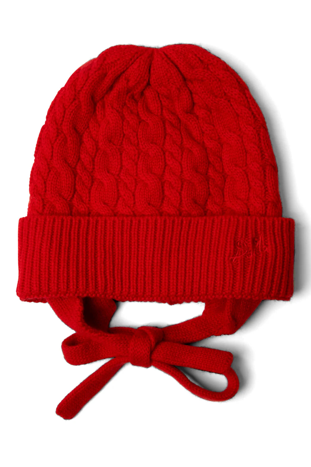 Damson Madder Turn Up Tie Red Beanie