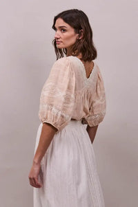 Faune Sima Natural Blush Blouse - The Mercantile London