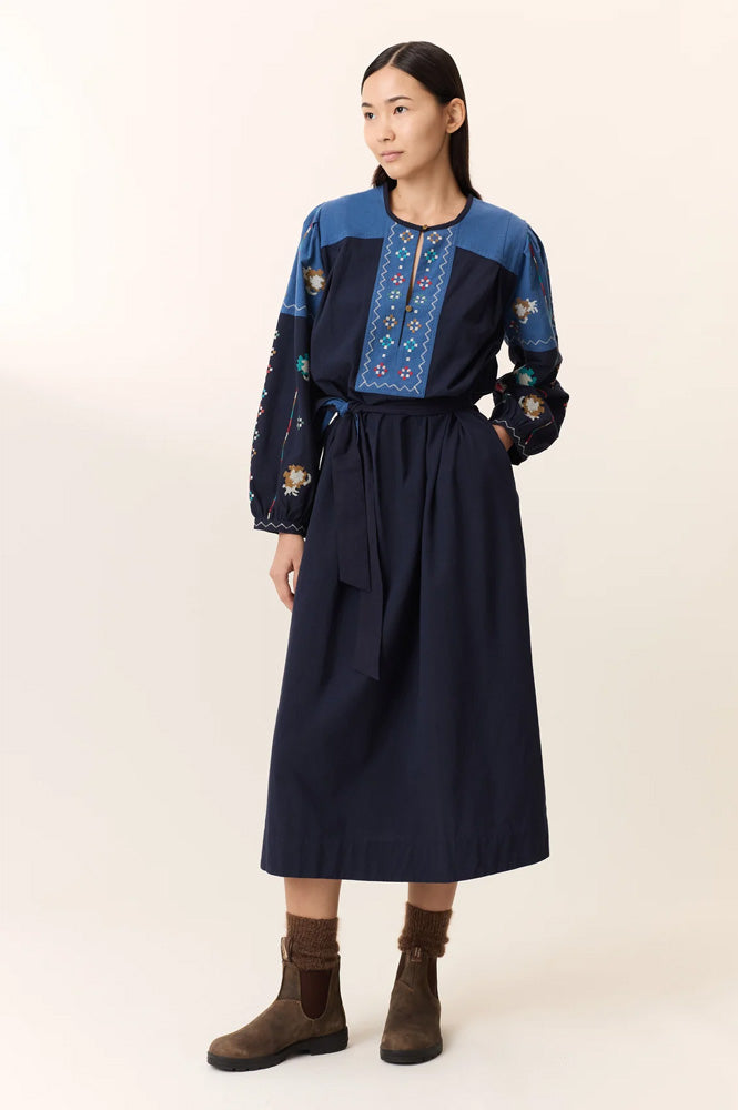 Leon & Harper Ruoki Blue Dress - The Mercantile London