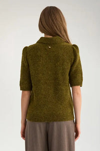 Numph Salia Fir Green Short Sleeve Cardigan