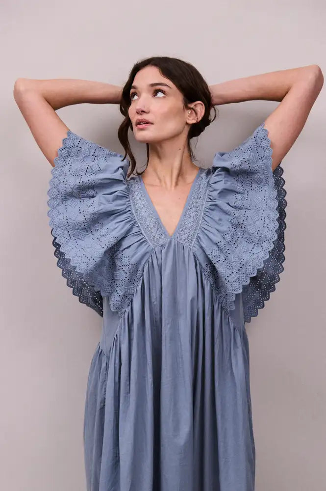 Faune Camelia Cornflower Blue Dress - The Mercantile London