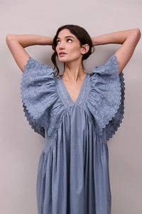 Faune Camelia Cornflower Blue Dress - The Mercantile London