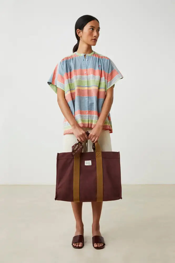 Moismont No.46 Cabas Garnet Canvas Bag - The Mercantile London